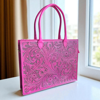 Premium Tooled Western Laptop Purse