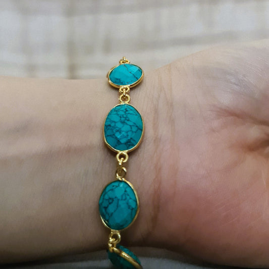 Firoza Natural Stone Crystal Bracelet