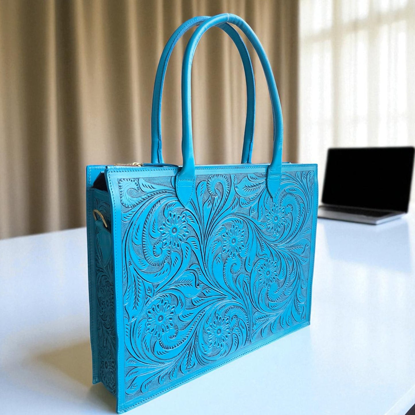 Premium Tooled Western Laptop Purse