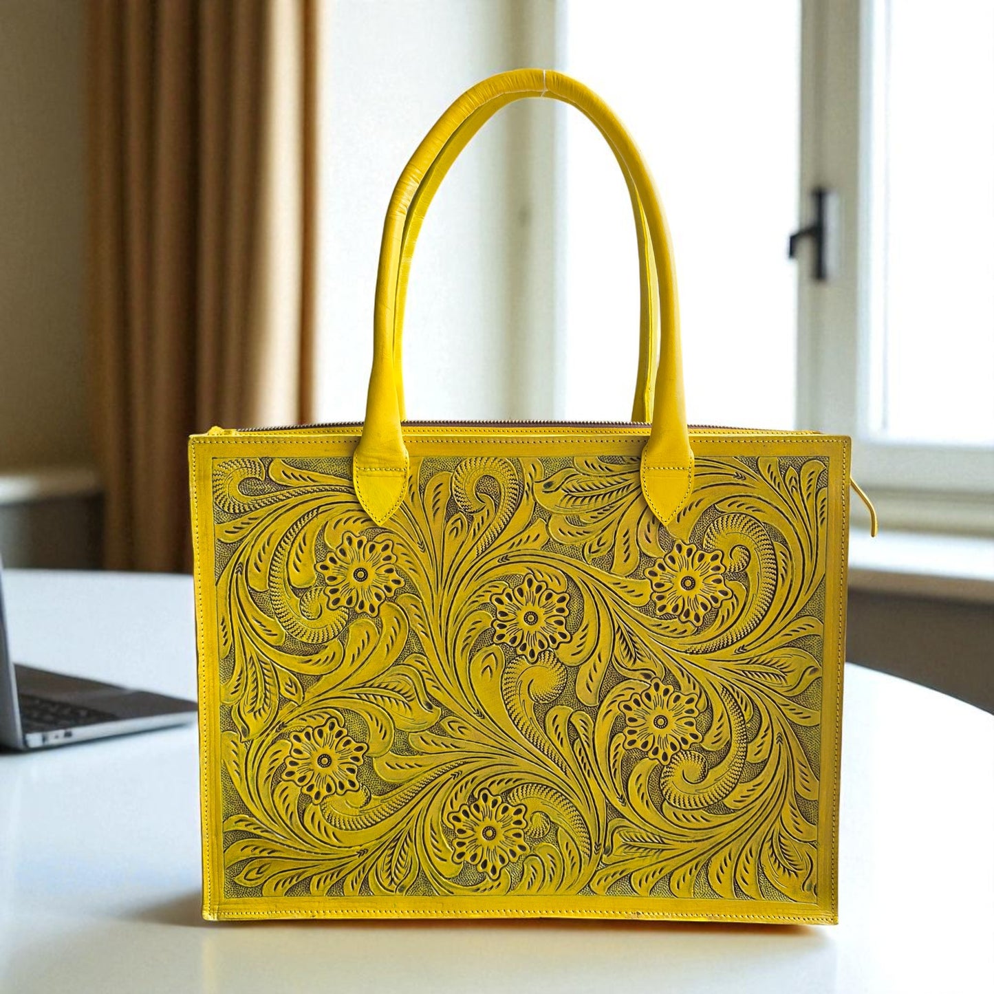 Premium Tooled Western Laptop Purse