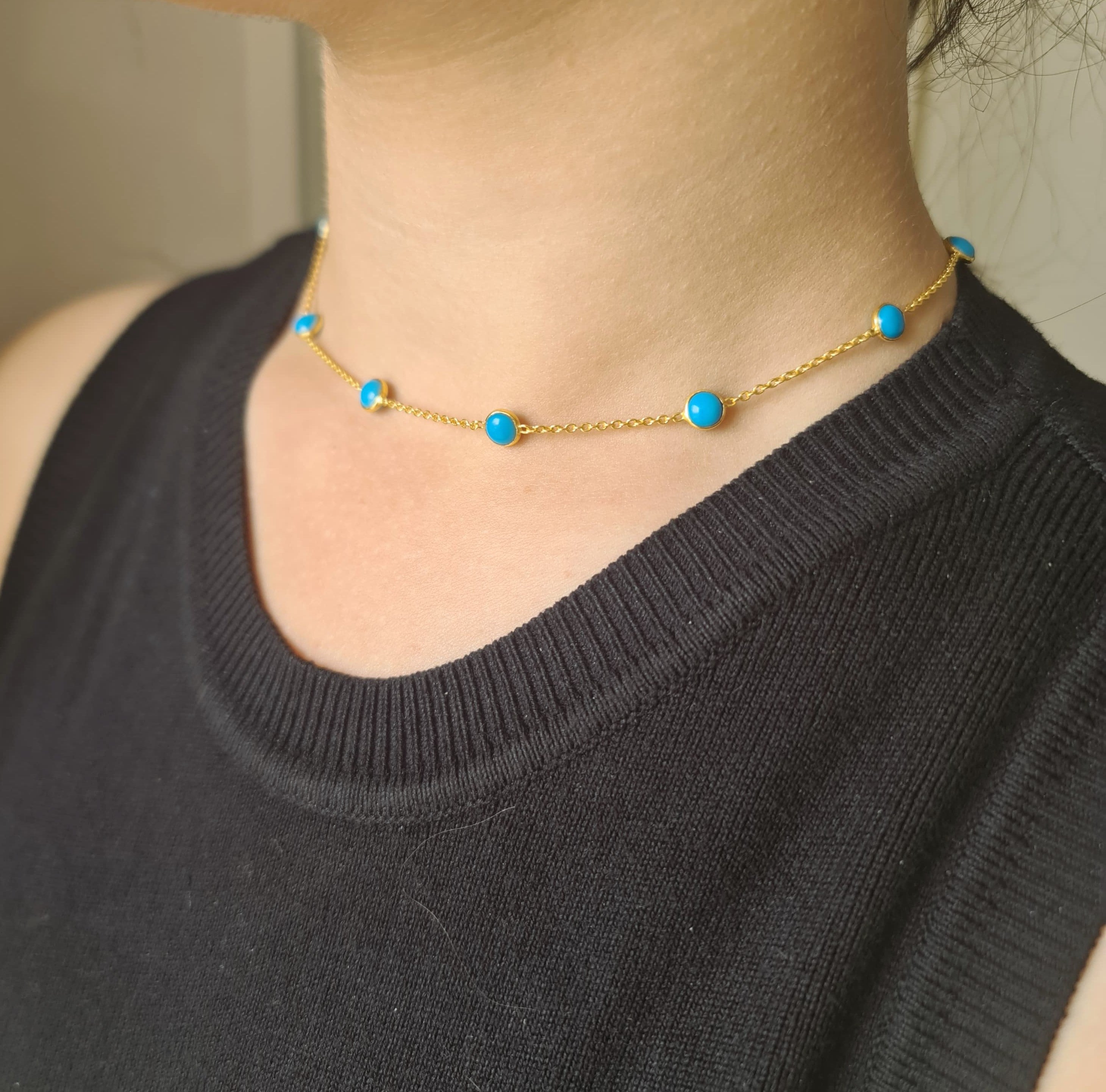 Dainty Turquoise Stone Necklace