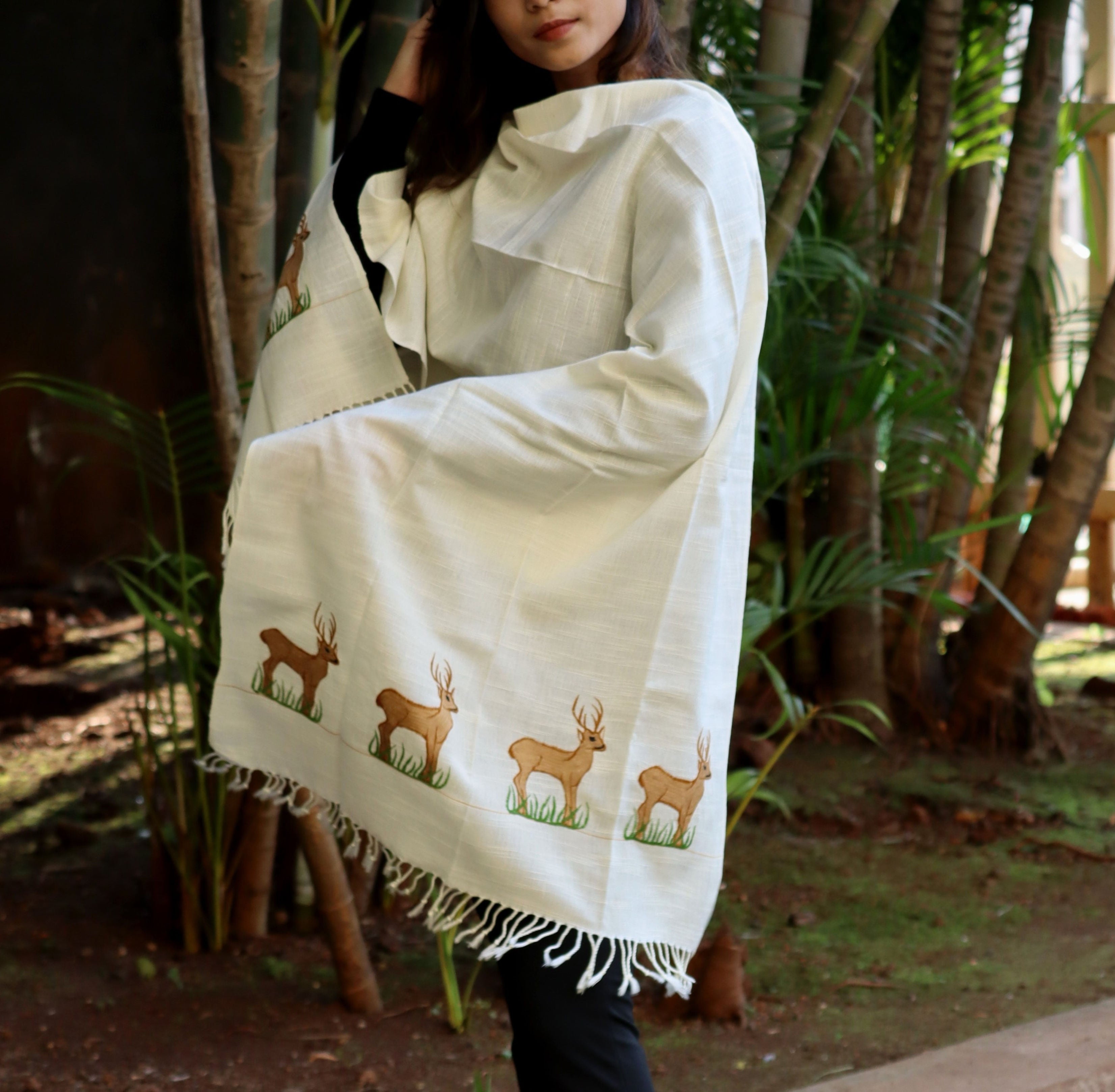 Embroidered Manipuri Stole