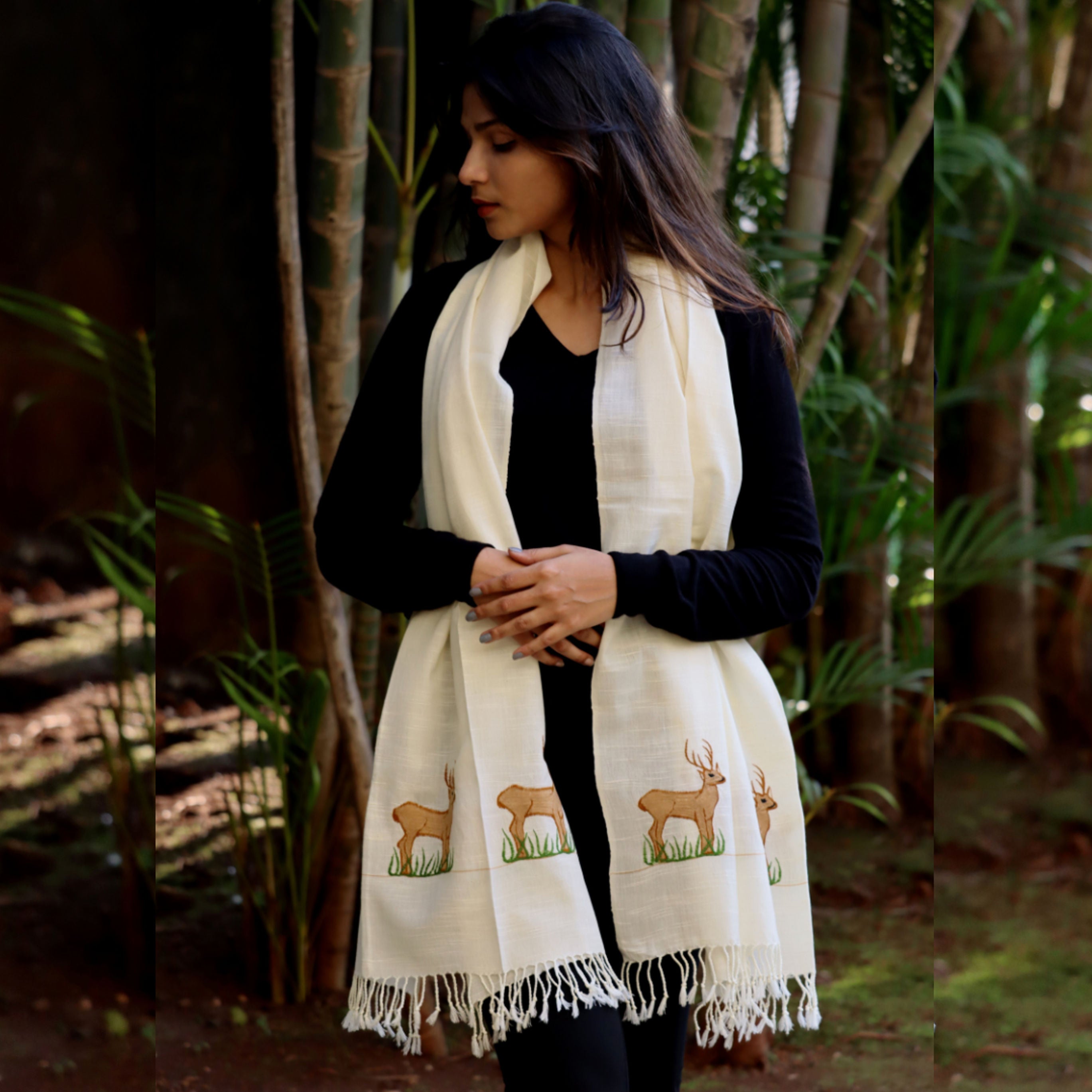 Embroidered Manipuri Stole