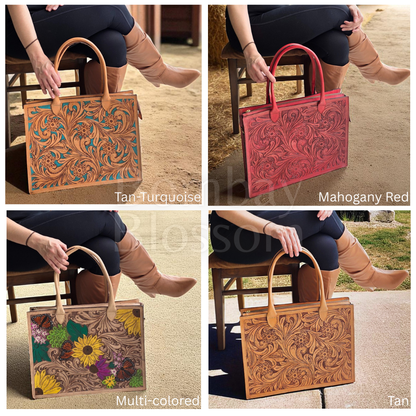 Premium Tooled Western Laptop Purse