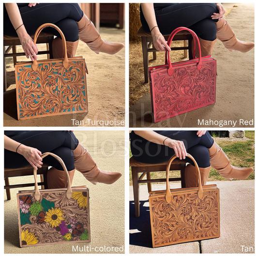 Premium Tooled Western Laptop Purse