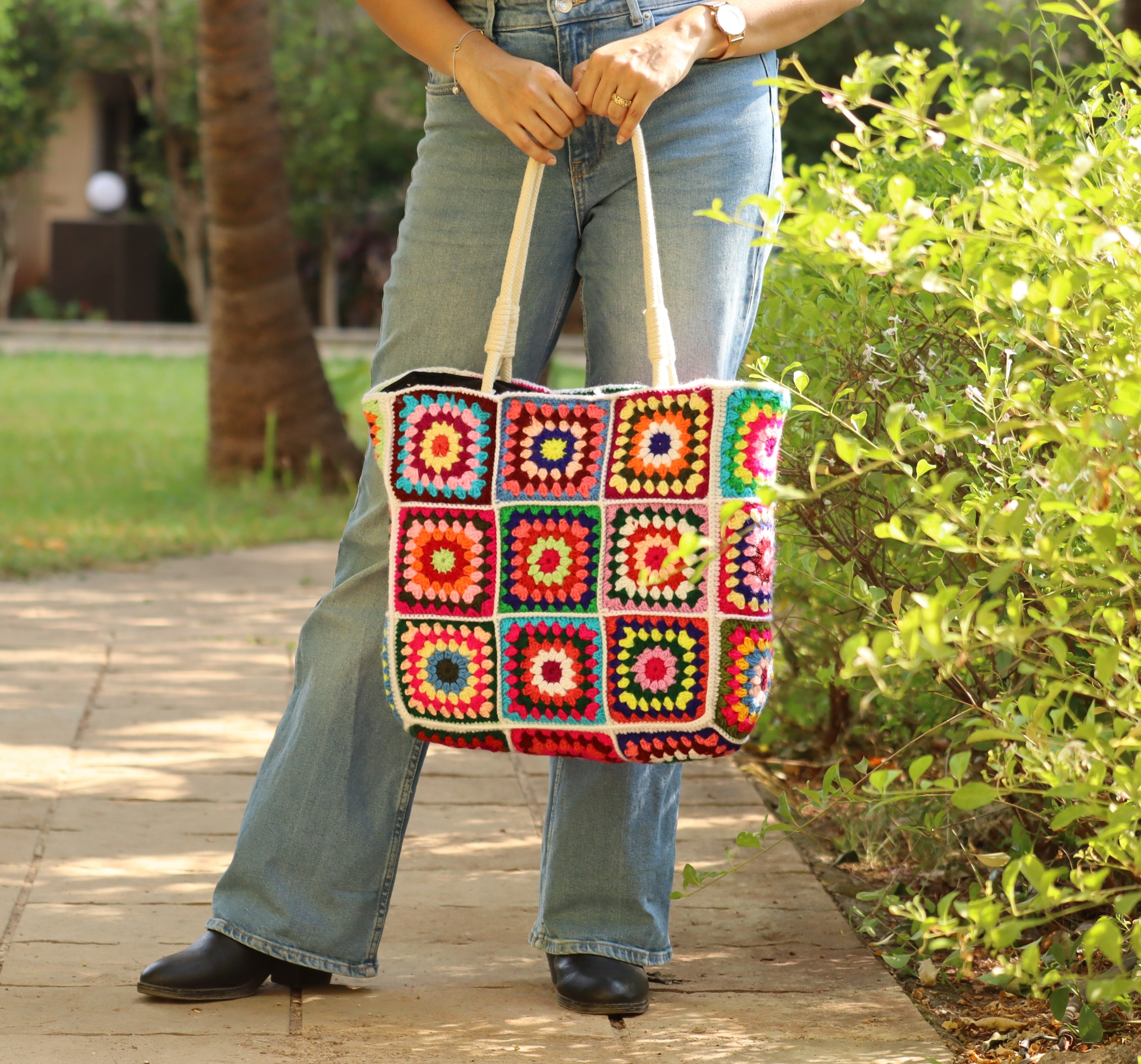 Granny Square Crochet Tote