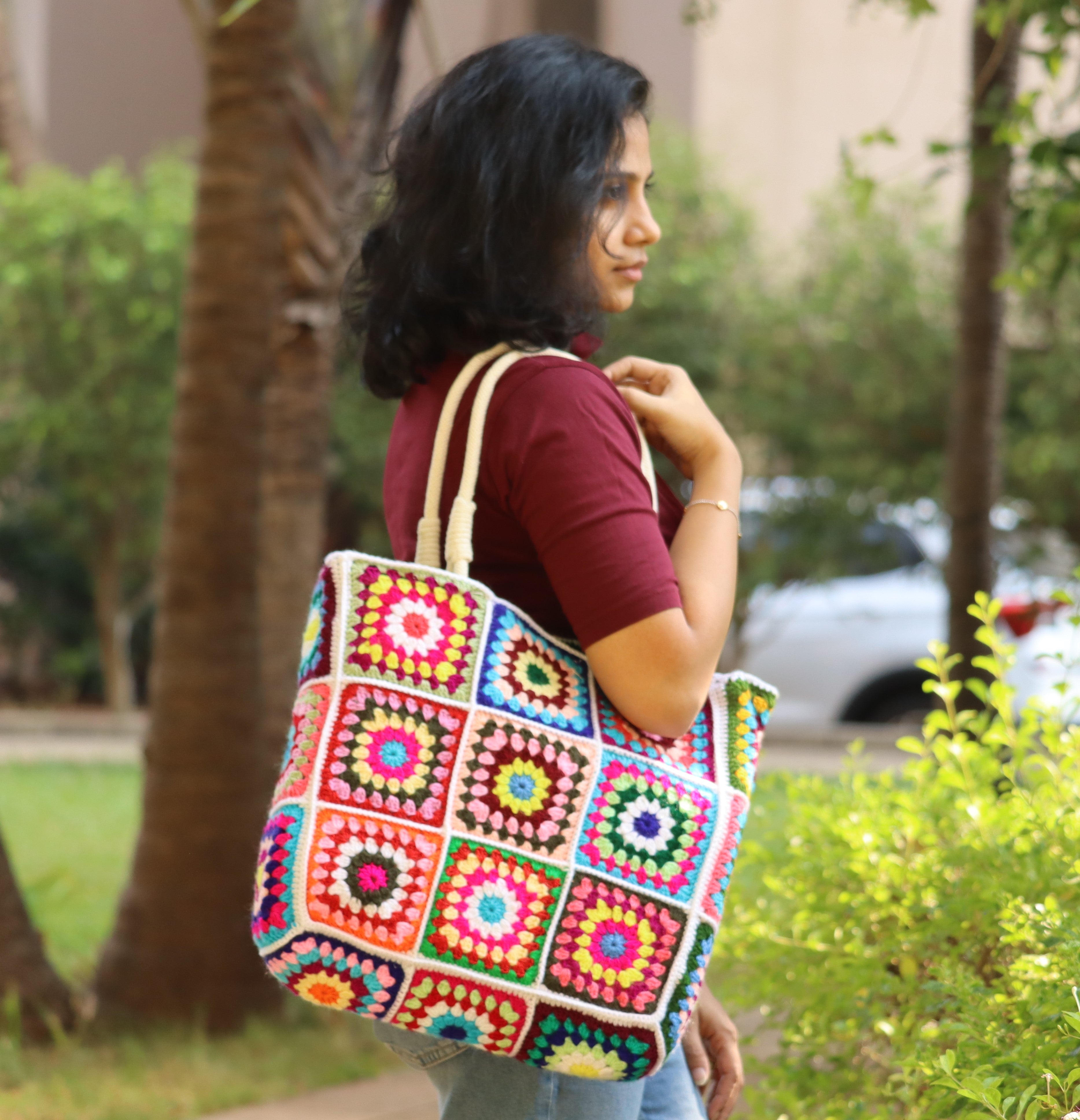 Granny Square Crochet Tote