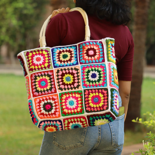 Granny Square Crochet Tote