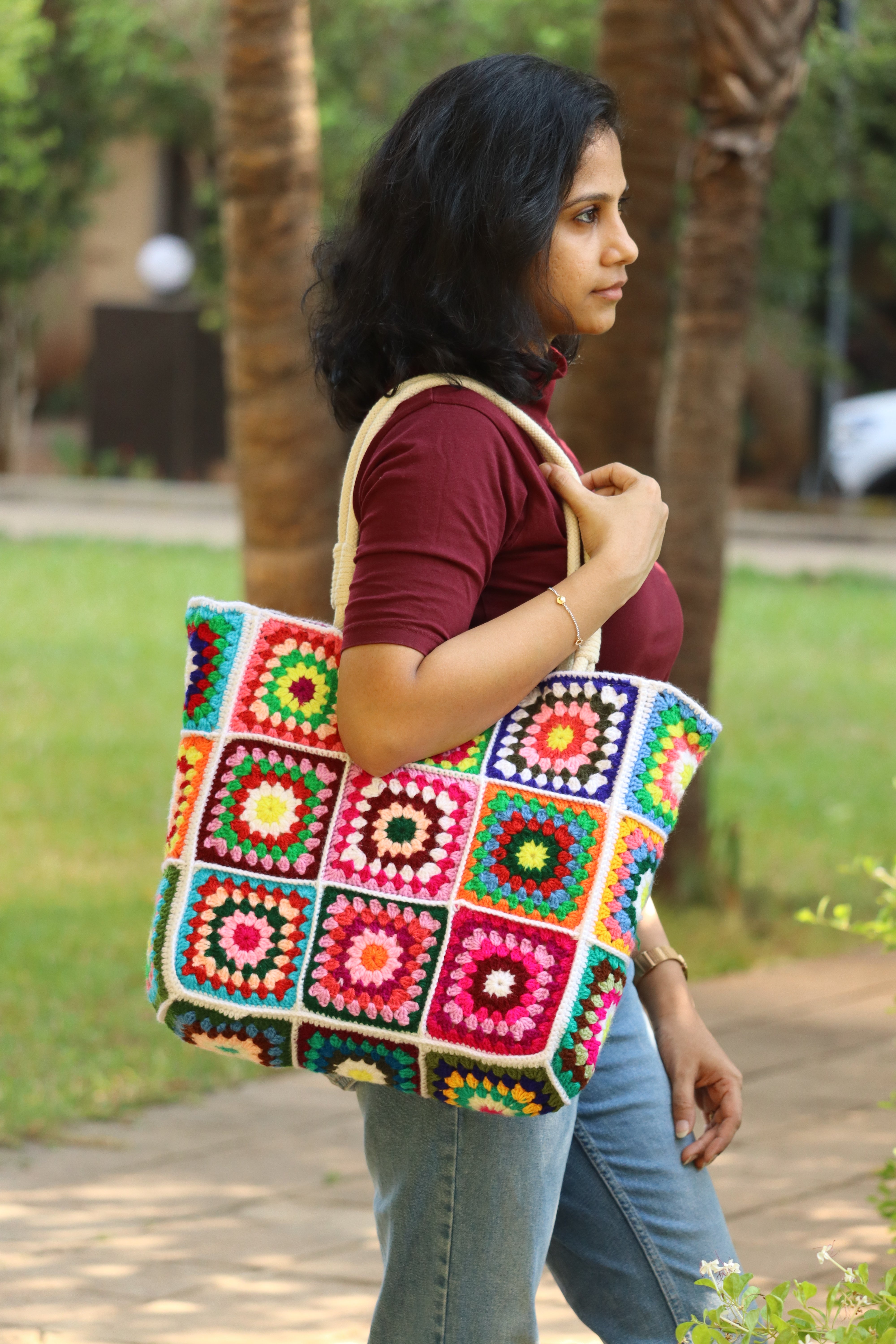 Granny Square Crochet Tote