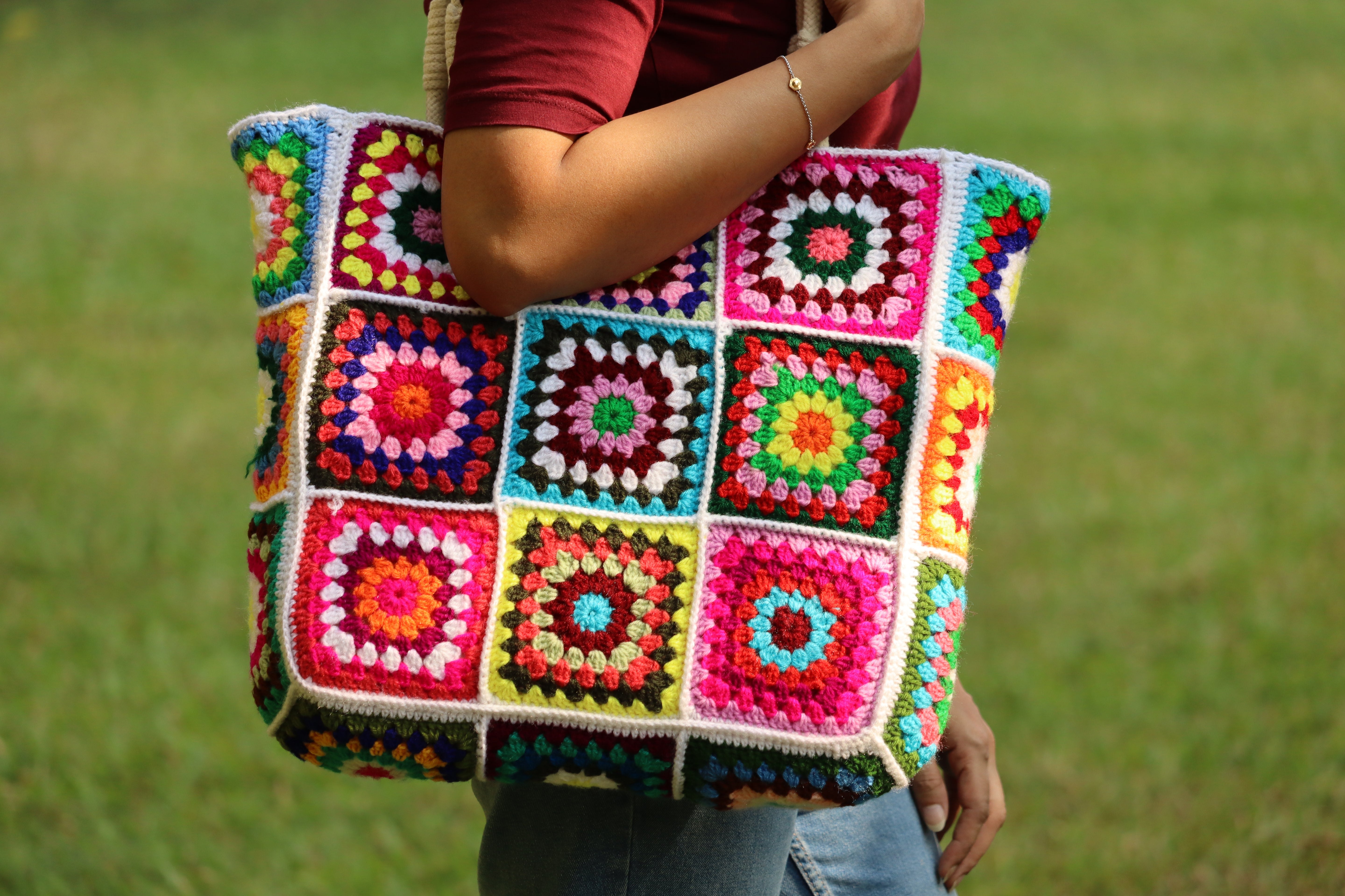 Granny Square Crochet Tote