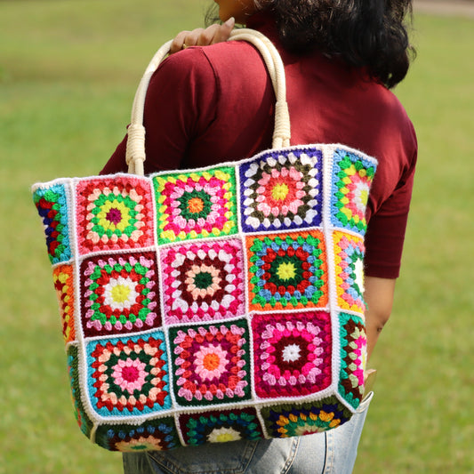 Granny Square Crochet Tote
