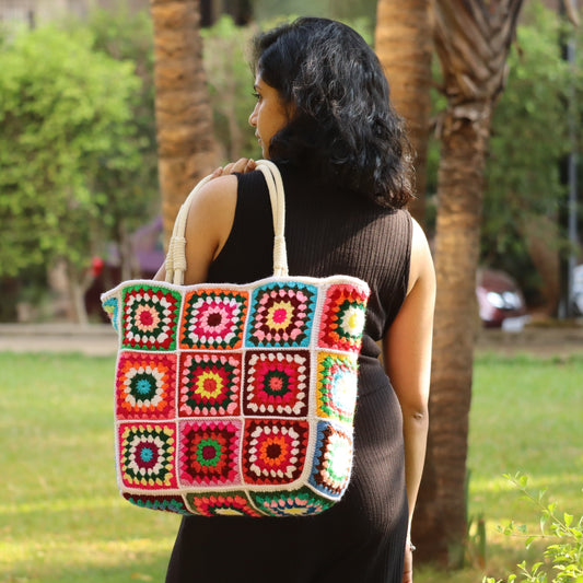 Granny Square Crochet Tote
