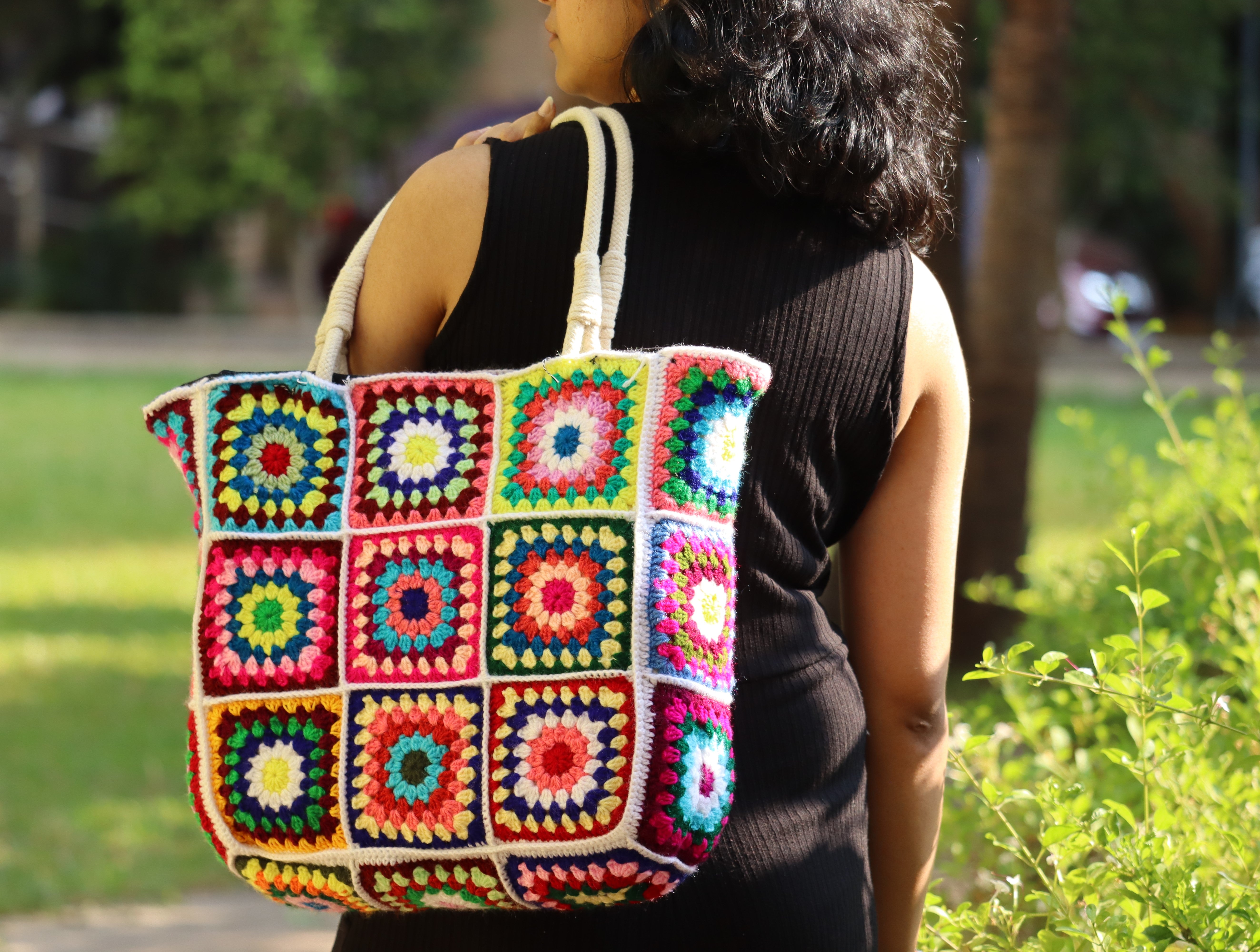 Granny Square Crochet Tote