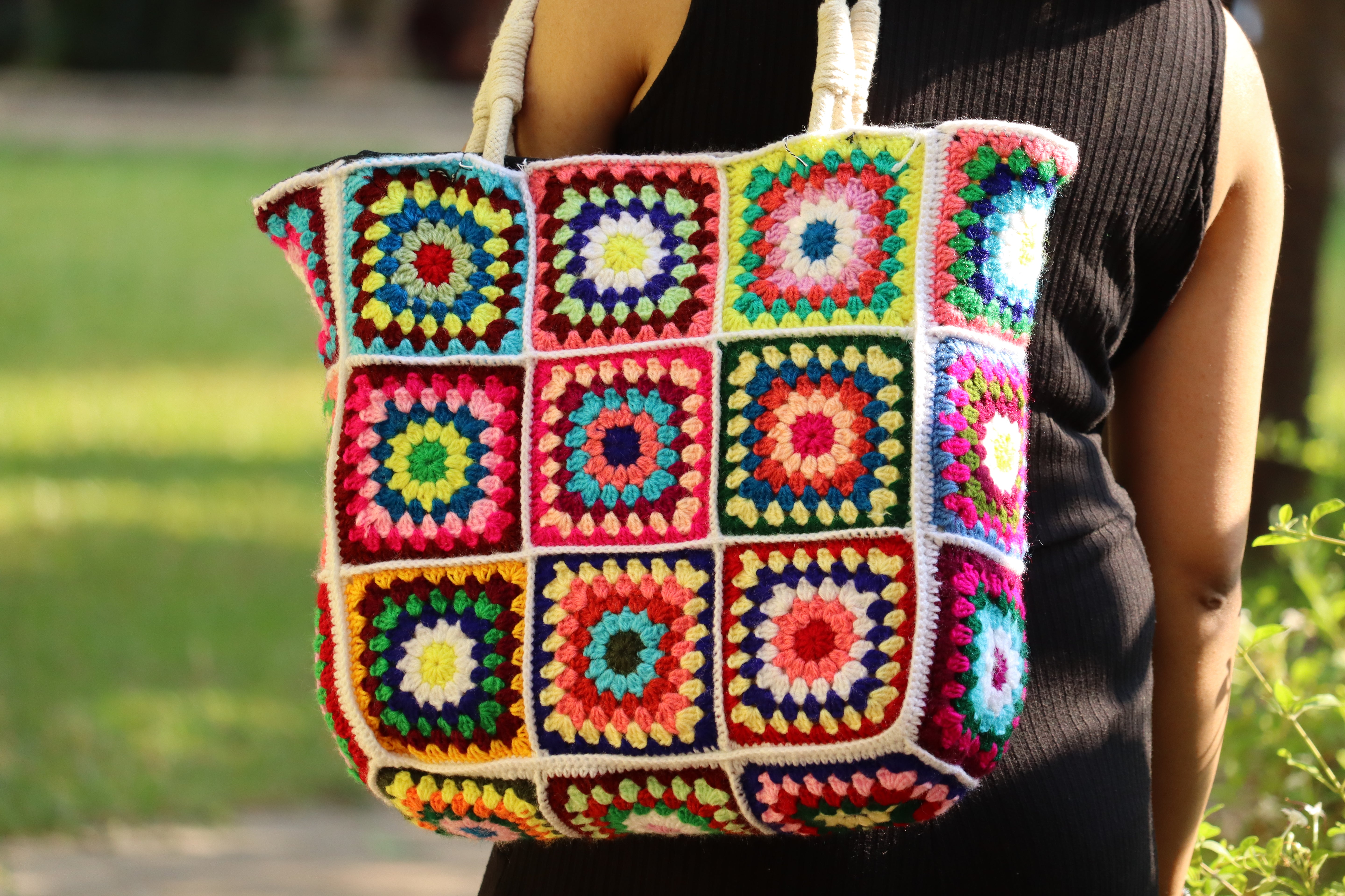 Granny Square Crochet Tote