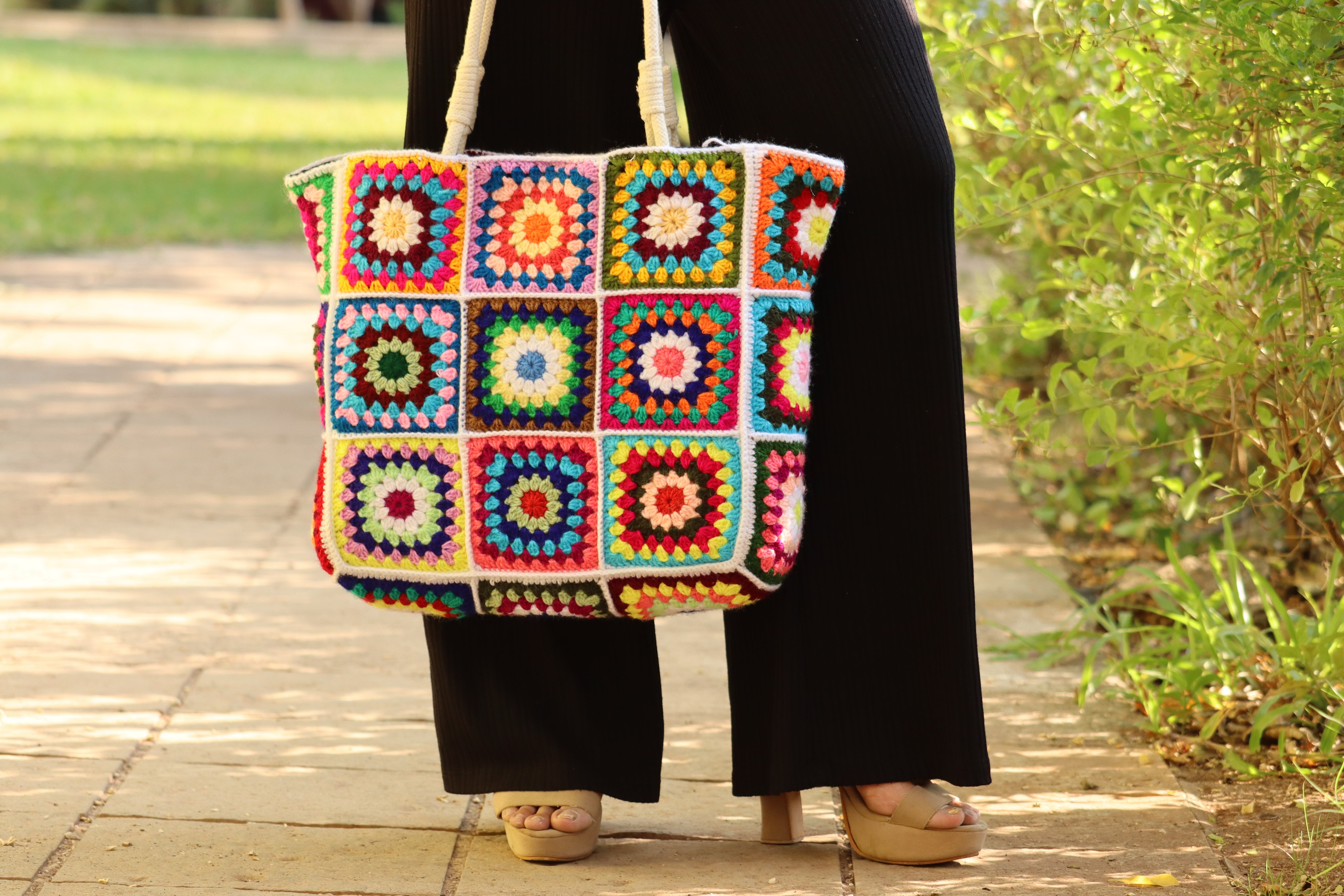 Granny Square Crochet Tote