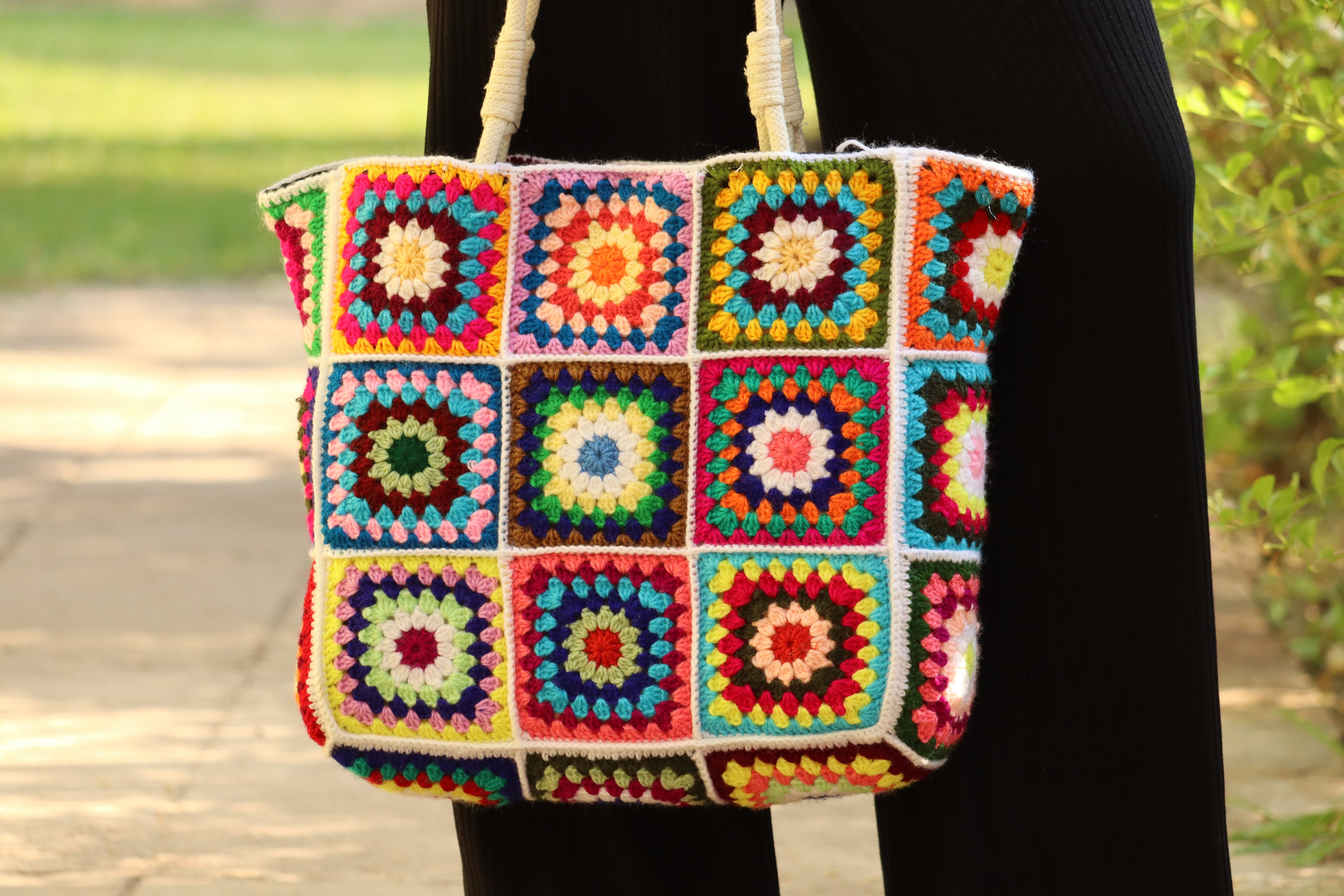 Granny Square Crochet Tote