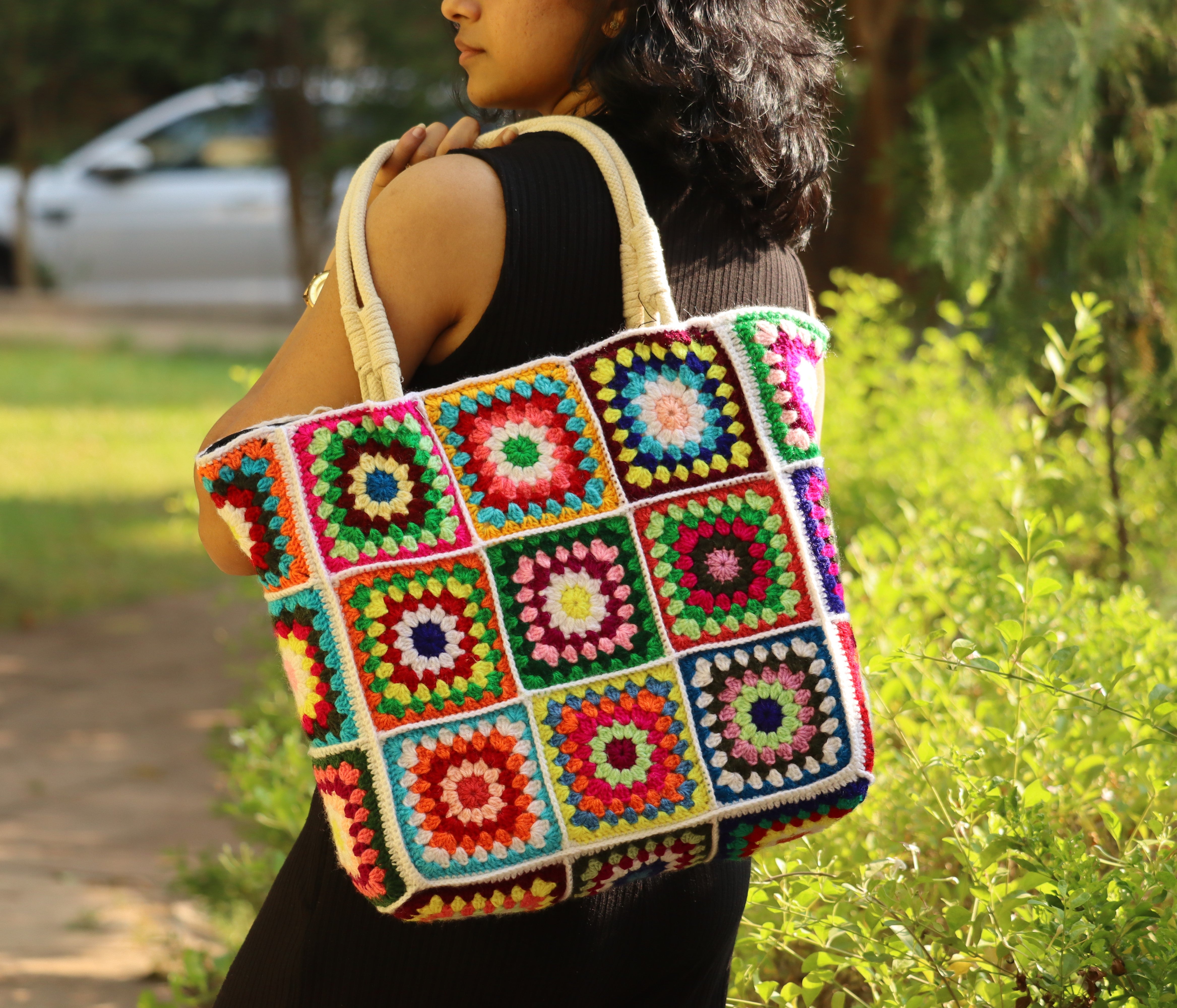 Granny Square Crochet Tote