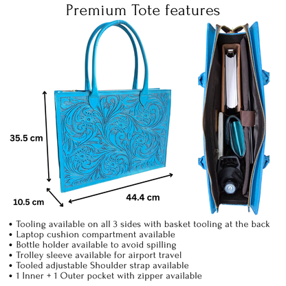 Premium Tooled Western Laptop Purse
