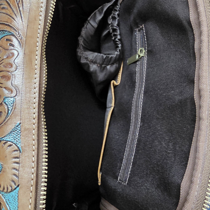 Tooled Leather Laptop Backpack