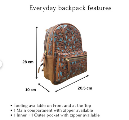 Small Tooled Leather Backpack