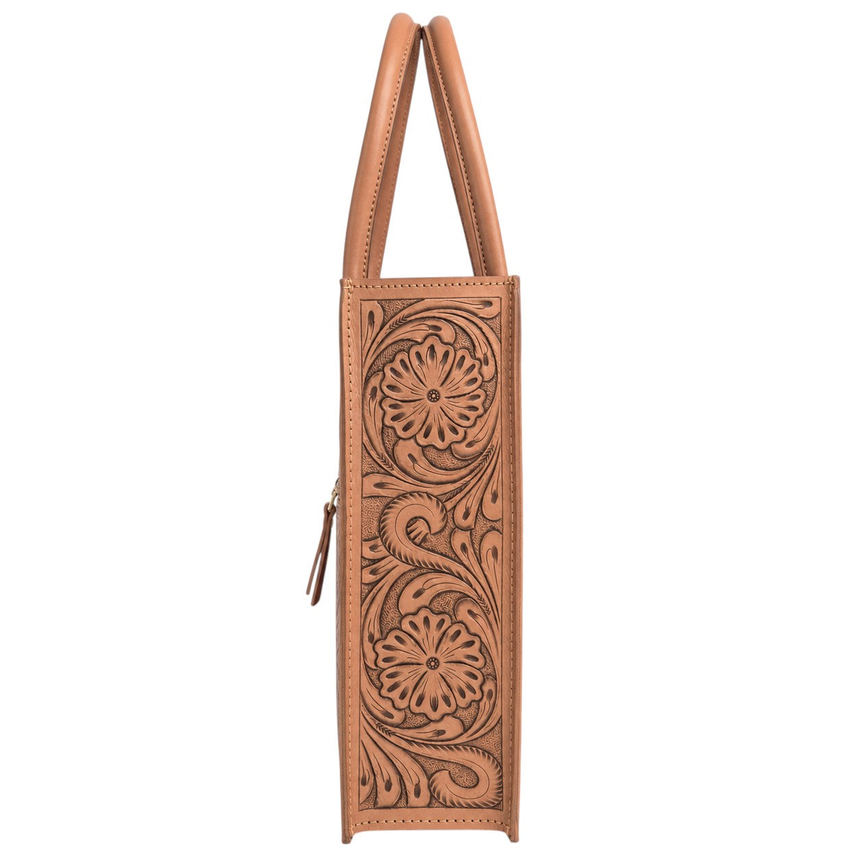 Regular Hand Tooled Turquoise Floral Western Tote