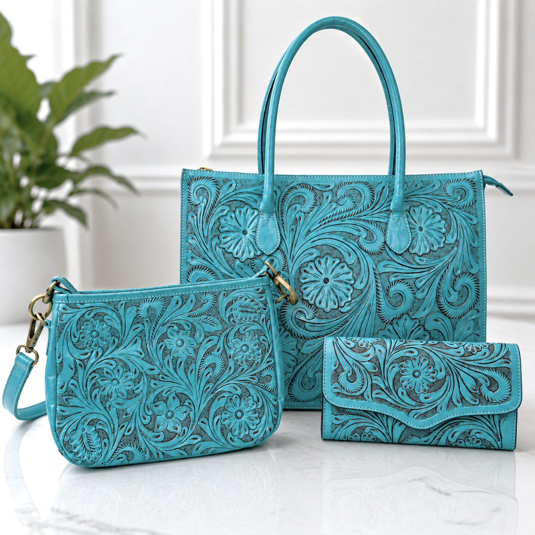 Western Tooled Turquoise Bundle