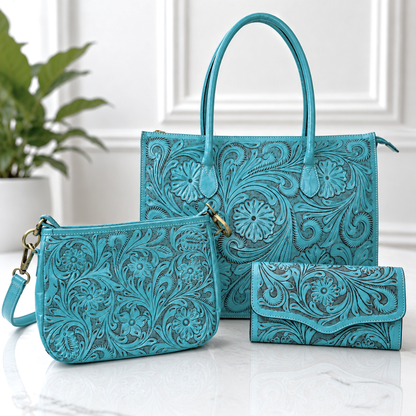 Western Tooled Turquoise Bundle