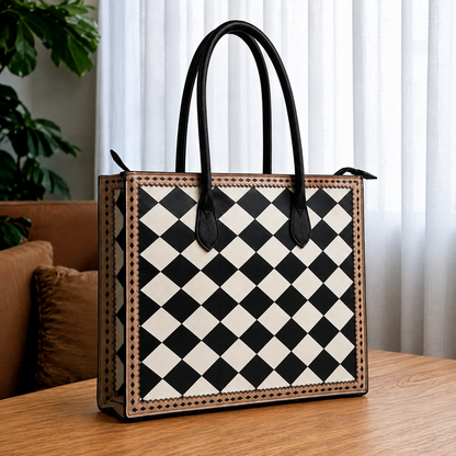 Regular Hand Tooled Turquoise Floral Western Tote