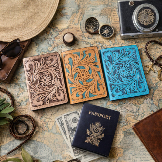 Western Tooled Passport Holder